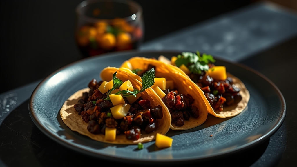 Crispy Black Bean Tacos with Mango Salsa