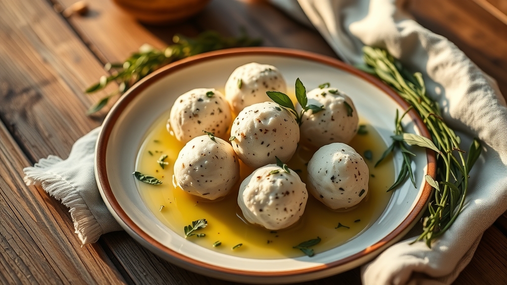 Labneh Balls in Herb Oil