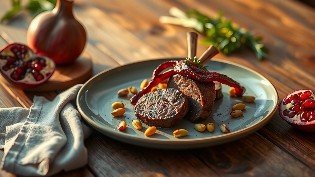 Lamb Shoulder with Pomegranate and Pistachios