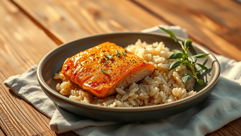 Miso Butter Salmon with Crispy Rice