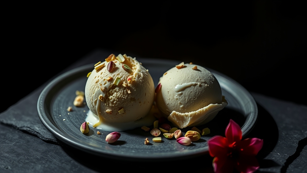 Pistachio and Rose Water Ice Cream