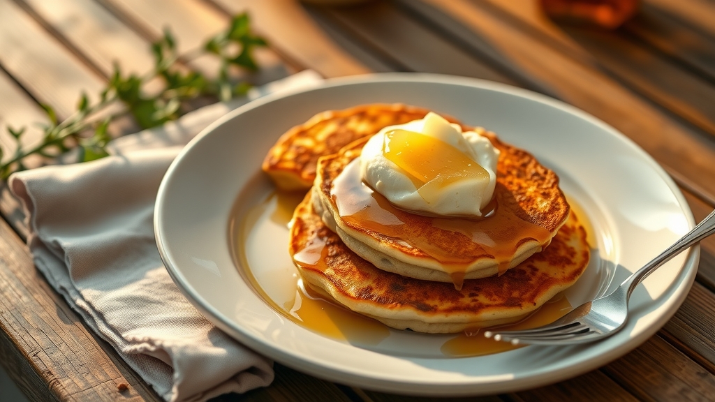 Ricotta Hotcakes with Honeycomb Butter