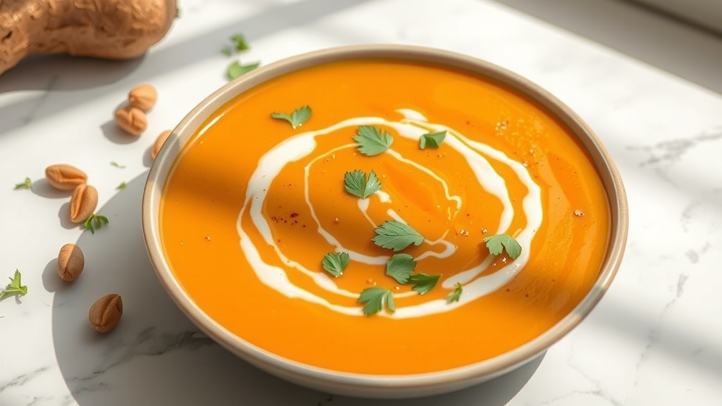 Spicy Peanut Sweet Potato Soup