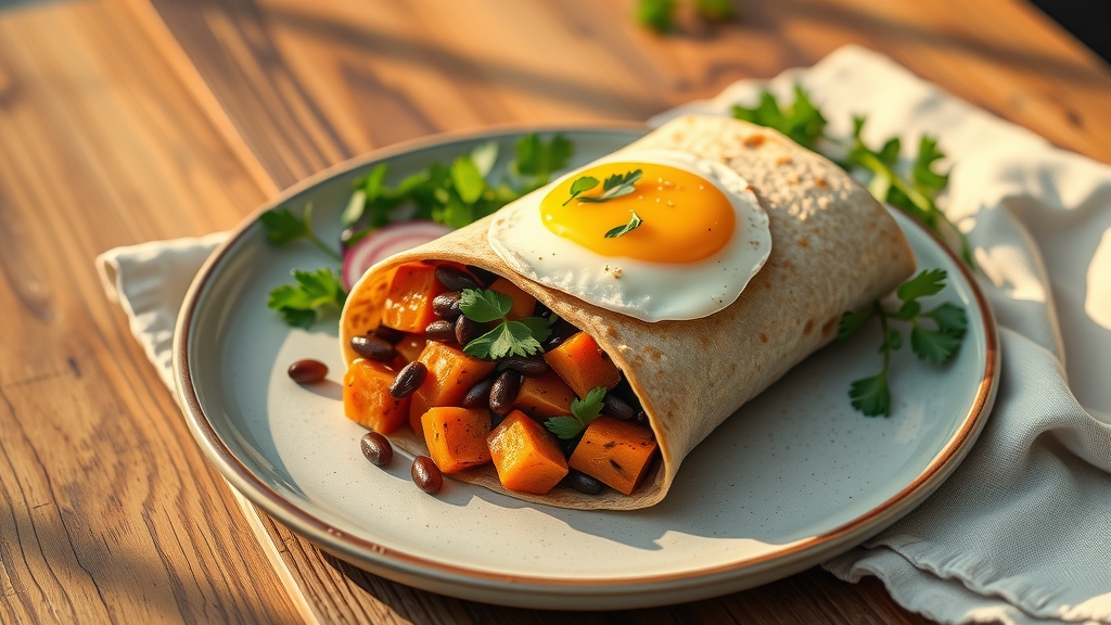 Sweet Potato and Black Bean Breakfast Burrito